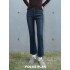 LOREM Double Waist Head Slimming Nine Point Cotton Elastic Jeans