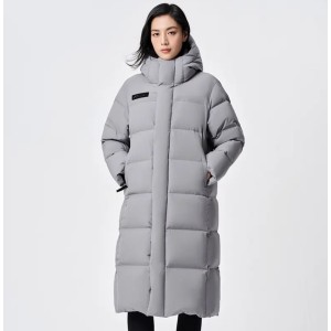 Winter long goose down knee high thick waterproof and cold resistant bubble women's fluffy jacket