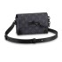 LOUIS VUITTON Alpha Iconic Rivet Reinforced Corner Canvas Leather Camera Bag Crossbody Bag Black