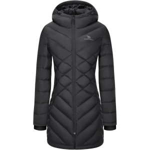 Women's Down Jacket Hooded Windproof Puffer Coat Packable Warm Winter Jacket Lightweight Ladies Parka
