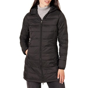 Essentials Women's Lightweight Water-Resistant Hooded Puffer Coat (Available in Plus Size)